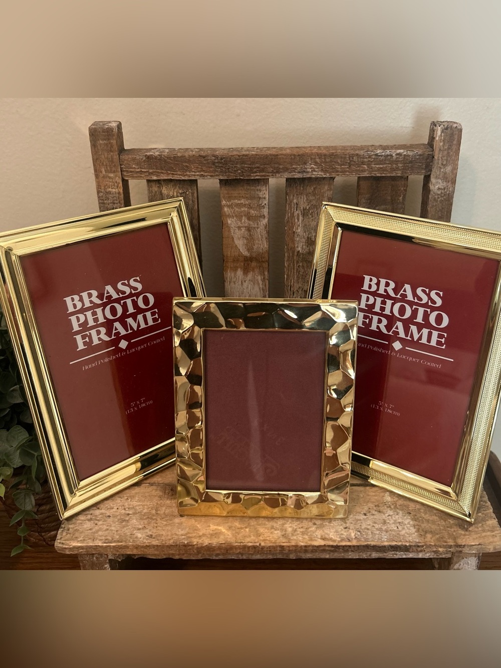 Vintage Picture Frames Goldtone Metal Brass Set of 3